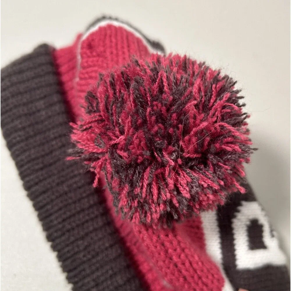 ‘47 Los Angeles Rams Pom Beanie Winter Hat - Pink & Gray  NFL One Size - Picture 3 of 7